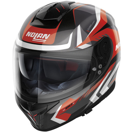 CASCO NOLAN N80-8 RUMBLE N-COM 59 BLACK / RED