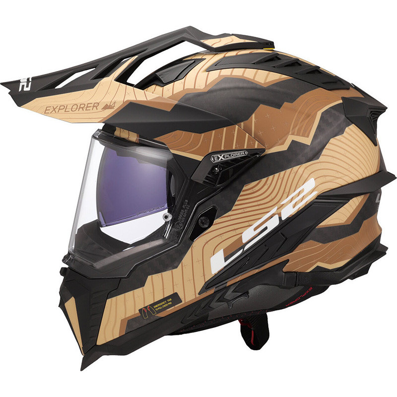 Casco LS2 MX701 Trick Carbon Matt Brown