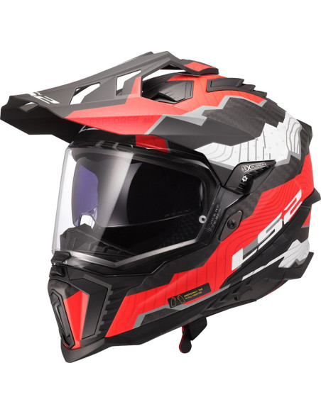 Casco LS2 MX701 Trick Carbon White Red
