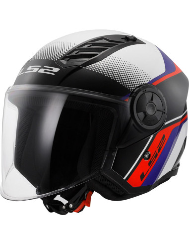 CASCO LS2 OF616 AIRFLOW II RUSH WHITE BLUE RED 06