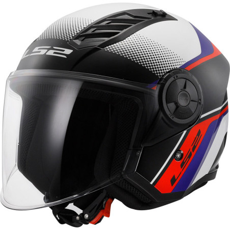 CASCO LS2 OF616 AIRFLOW II RUSH WHITE BLUE RED 06