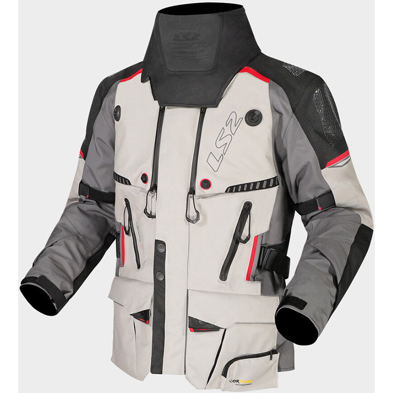 Chaqueta LS2 Apollo Man Grey Black Red