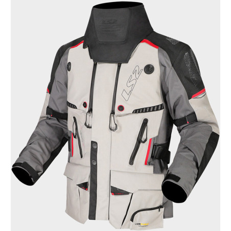 Chaqueta LS2 Apollo Man Grey Black Red